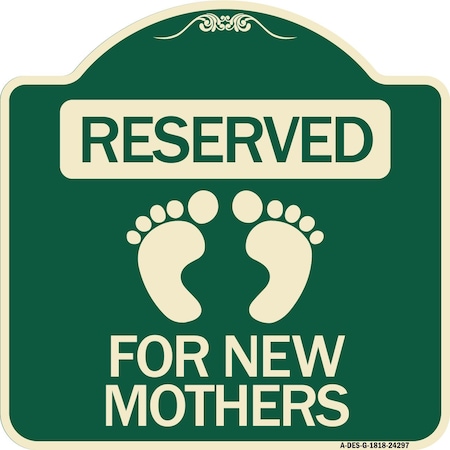 Signmission Blue Reserved Parking for New Mothers Heavy-Gauge Aluminum Sign, 18" x 18", G-1818-24297 A-DES-G-1818-24297